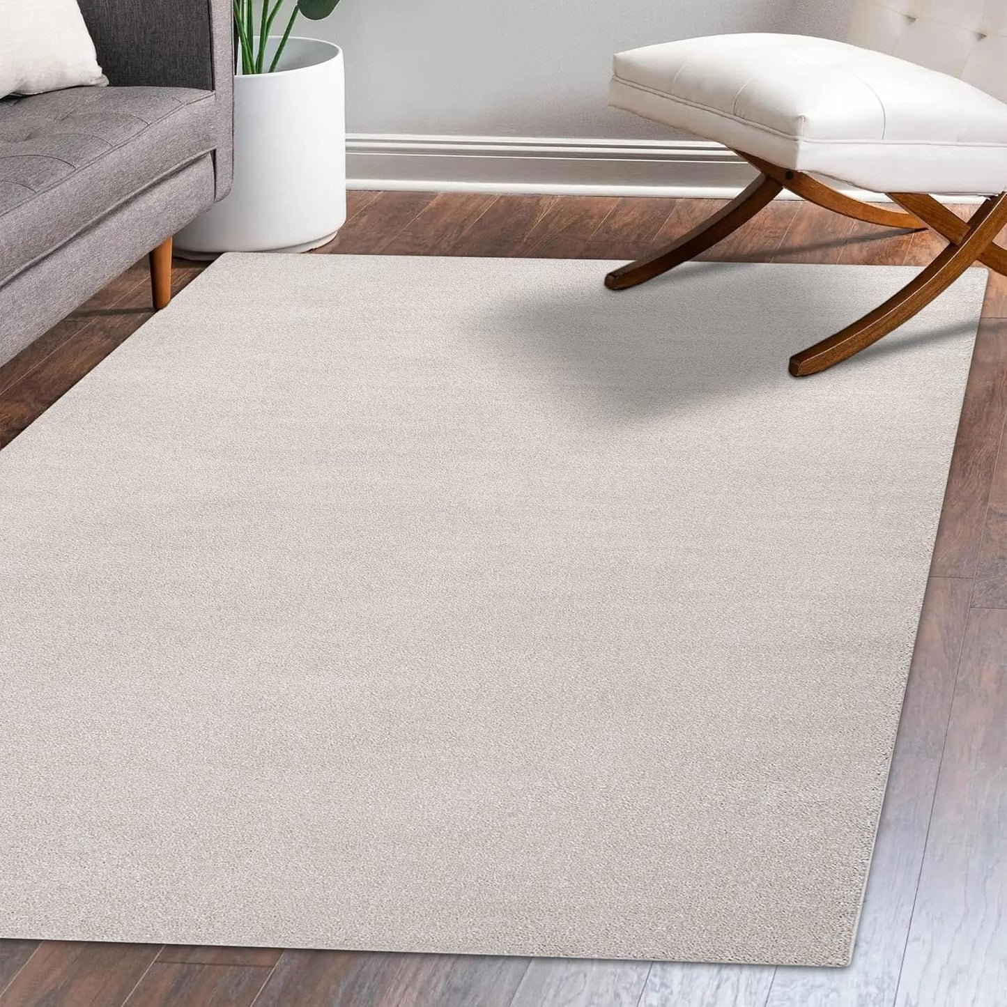 JONATHAN Y SEU100D-8 Haze Solid Low-Pile Indoor Area-Rug Casual Contemporary Solid Traditional Easy-Washing Bedroom Kitchen Living Room Non Shedding, 8 ft x 10 ft, Ivory