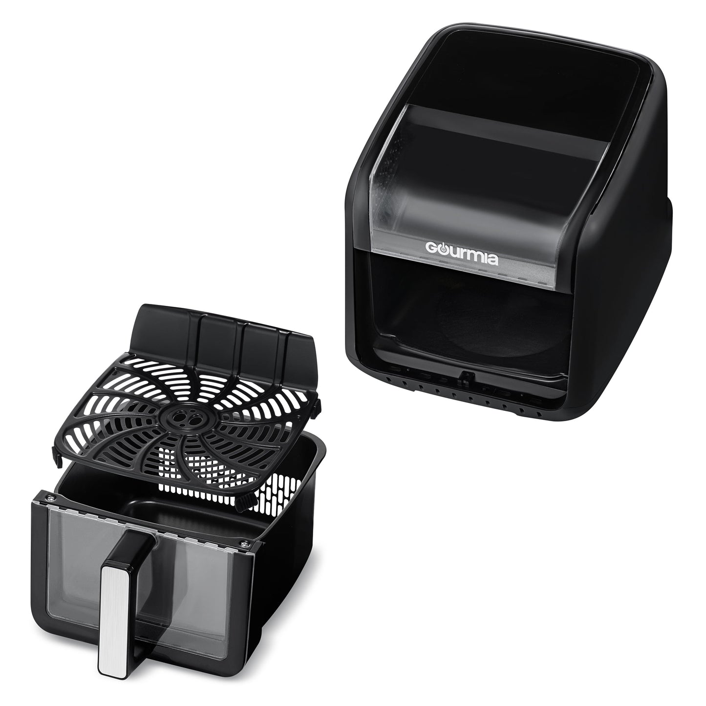 Gourmia Panorama 7-QT Digital Air Fryer w/ Panoramic View, Holographic Display, & 12 Presets, Black, New