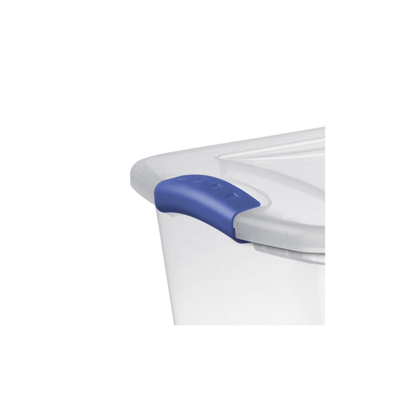 Sterilite 27 Quart Clear Plastic Storage Container with Latch Lid, Blue, 10 Pack