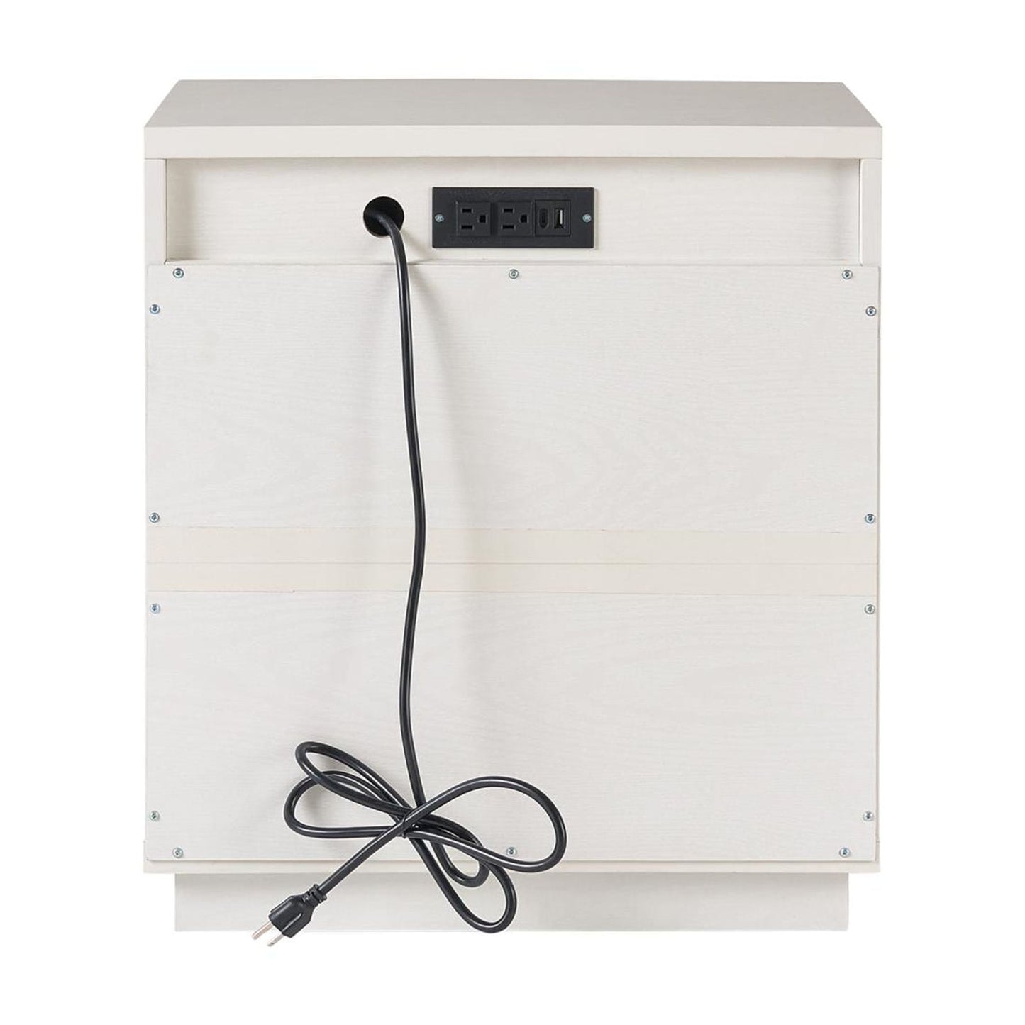 Better Homes & Gardens Lillian Fluted 2-Drawer Nightstand with USB, White Finish