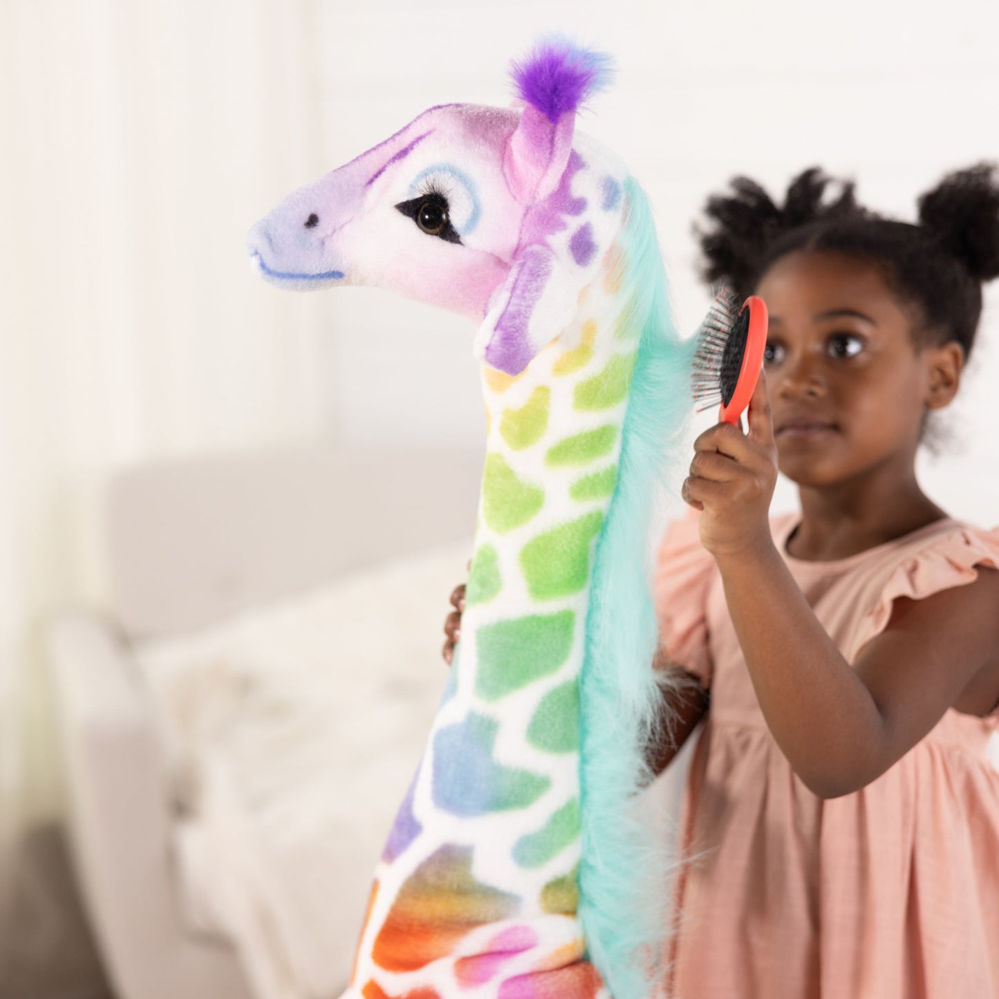 MelissaAndDoug.com Exclusive: Rainbow Giraffe Lifelike Plush