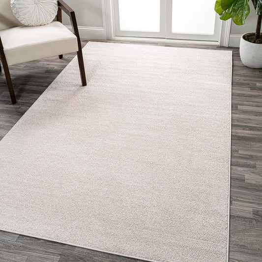 JONATHAN Y SEU100D-8 Haze Solid Low-Pile Indoor Area-Rug Casual Contemporary Solid Traditional Easy-Washing Bedroom Kitchen Living Room Non Shedding, 8 ft x 10 ft, Ivory