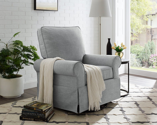 Angel Line Natalie Upholstered Swivel Glider, Gray Fabric