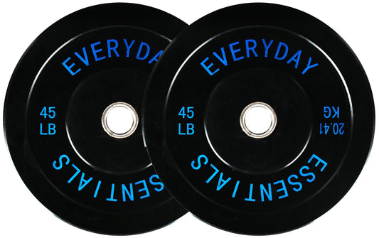 BalanceFrom Olympic Bumper Plate Weight Plate, 45 lbs Pair Black