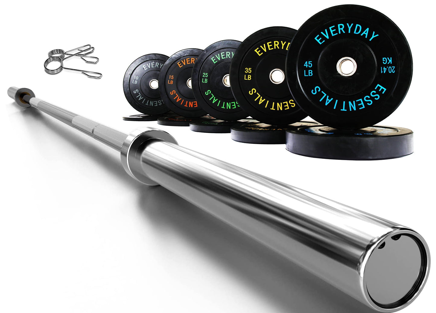 BalanceFrom Bumper Plate with Steel Hub, 100 lb Set Color