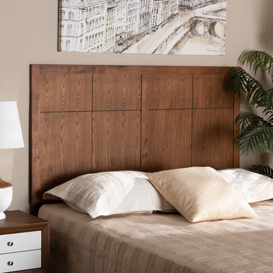 Baxton Studio Monroe Transitional Wood Back Support MDF Headboard, Queen, Ash Walnut