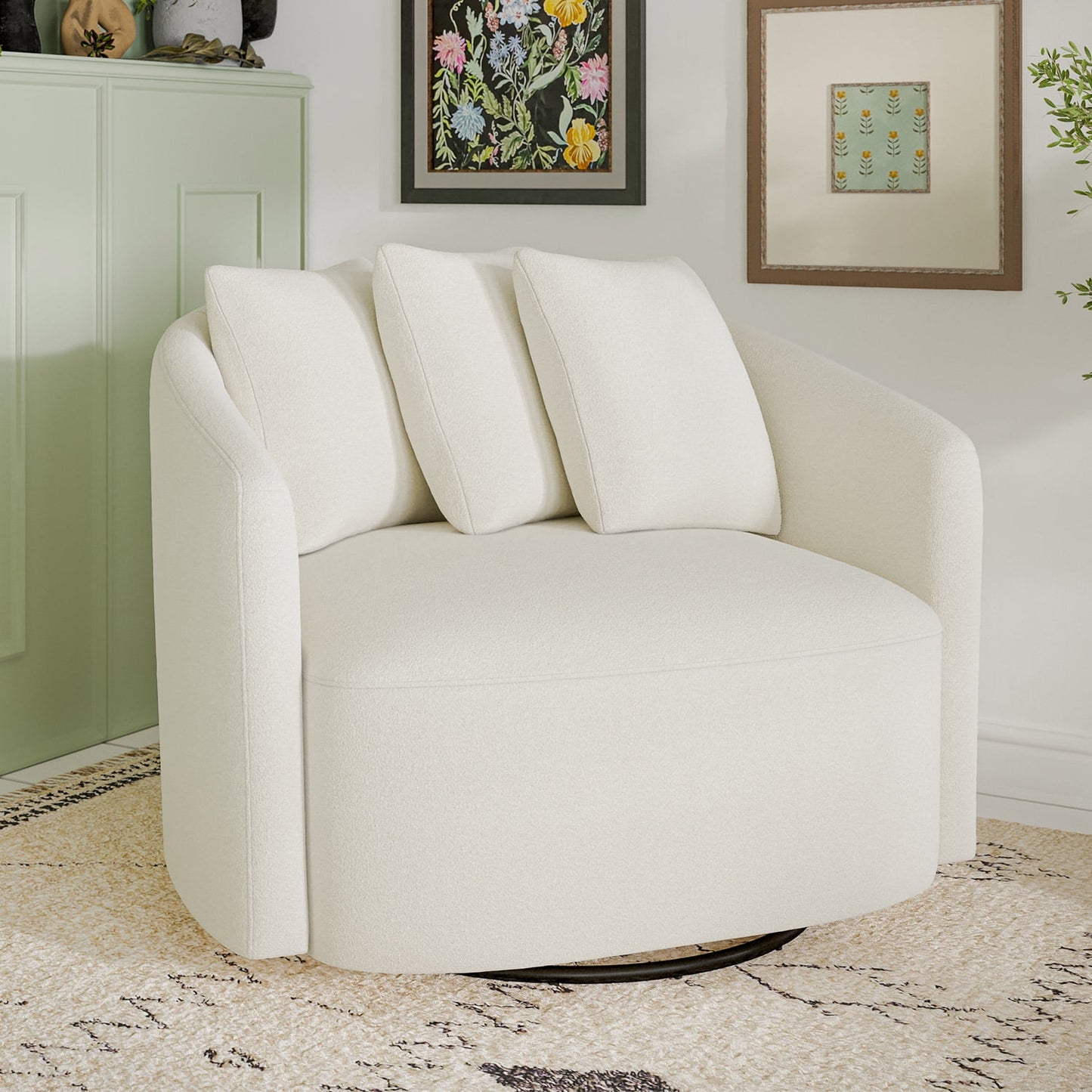 Beautiful Drew Chair by Drew Barrymore, Cream Boucle