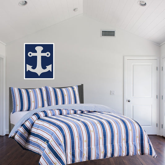 Chaps Boys Comforter Set 2-Piece Reversible Microfiber Kids Comforter Sham Striped Bedding - Red/Blue - Size Twin