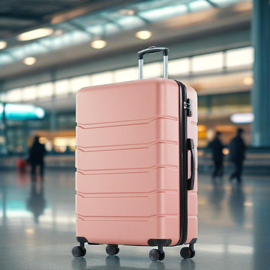 GIANNA 20 Inch Luggage with Spinner Wheels, Hardside Expandable Rolling Luggage with TSA Lock, Pink