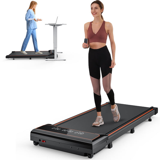 JOINSUN Compact Armless Treadmill with Remote Control, Space-Saving Design for Home & Office, Speed Range 0.6~3.8mph
