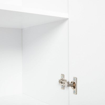 Large Storage Cabinet White - Brightroom: Particle Board, 3 Shelves, Anti-Tip, Universal Storage, Meets ASTM Standards