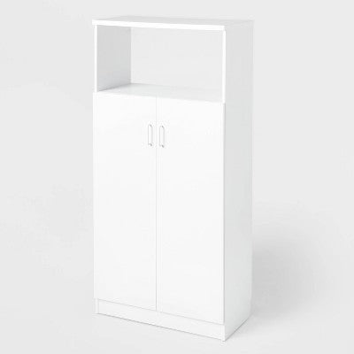 Large Storage Cabinet White - Brightroom: Particle Board, 3 Shelves, Anti-Tip, Universal Storage, Meets ASTM Standards