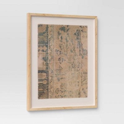 (Set of 2) 24" x 30" Textured Fabric Framed Wall Art - Threshold™: Burlap Material, Abstract Digital Art, Beige Polystyrene Frame
