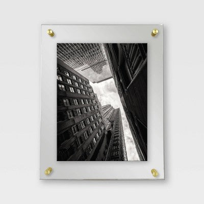 11" x 14" Acrylic Frame Clear - Threshold™: Modern Wall Mount, Brass Hardware