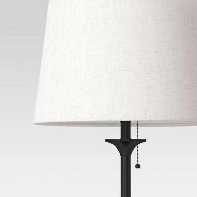 62.5"x16" Londonberry Stick Floor Lamp Black - Threshold: Pull Chain, ETL Listed, Metal Base