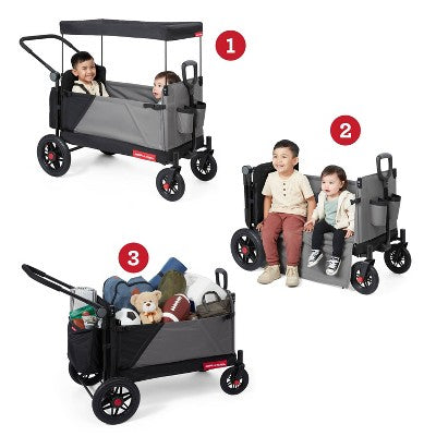 Radio Flyer Folding All Terrain Venture Kid and Cargo Stroller Wagon