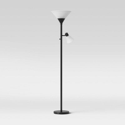 Mother Daughter Torchiere Floor Lamp with Glass Shade - Threshold™