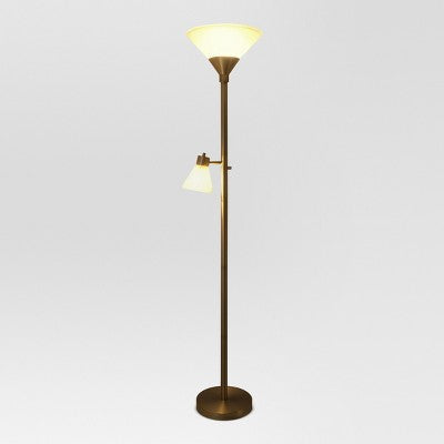 Mother Daughter Torchiere Floor Lamp with Glass Shade - Threshold™