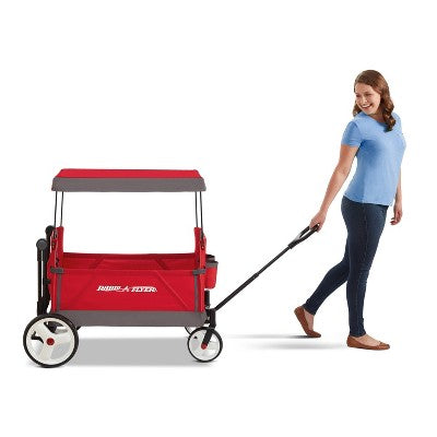 Radio Flyer Convertible Kid and Cargo Stroller Wagon with Canopy