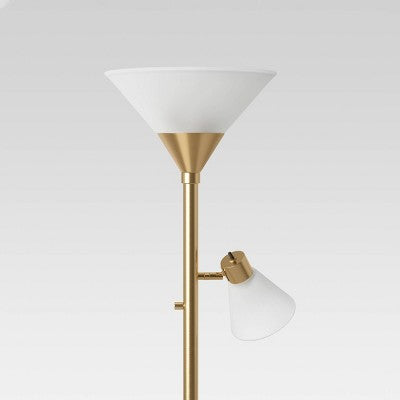 Mother Daughter Torchiere Floor Lamp with Glass Shade - Threshold™