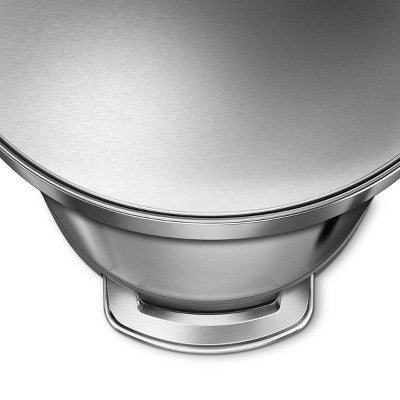 simplehuman 45L Kitchen Step Trash Can with Silent Close Lid Stainless Steel Semi Round Garbage Can with Fingerprint Proof Finish