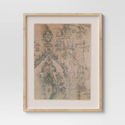 (Set of 2) 24" x 30" Textured Fabric Framed Wall Art - Threshold™: Burlap Material, Abstract Digital Art, Beige Polystyrene Frame