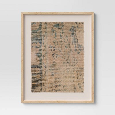(Set of 2) 24" x 30" Textured Fabric Framed Wall Art - Threshold™: Burlap Material, Abstract Digital Art, Beige Polystyrene Frame