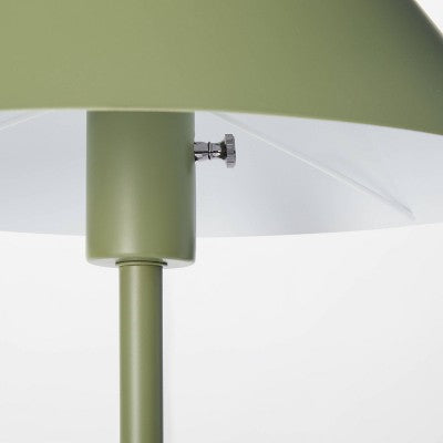 Stick Metal Floor Lamp Green Iron (Includes LED Light Bulb) - Threshold designed with Studio McGee: Modern Cone-Shaped Shade, UL Listed