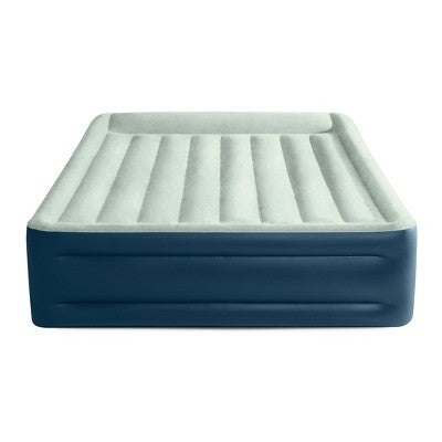 Intex Elevated 18" Pillow Rest Queen Air Mattress with Internal Pump - Off-White/Blue