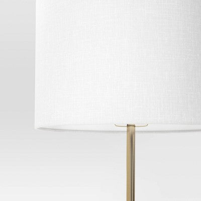 60"x20.5" Floor Lamp with Marble Table - Threshold: Modern Standing Lamp with Polyester Shade