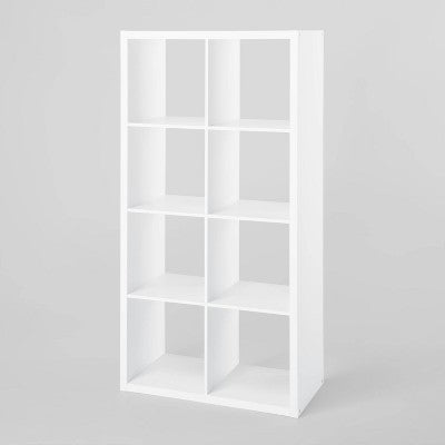 8 Cube Organizer White - Brightroom: Decorative Bookshelf, Cubby Storage, MDF & Particle Board, 13" Compatible