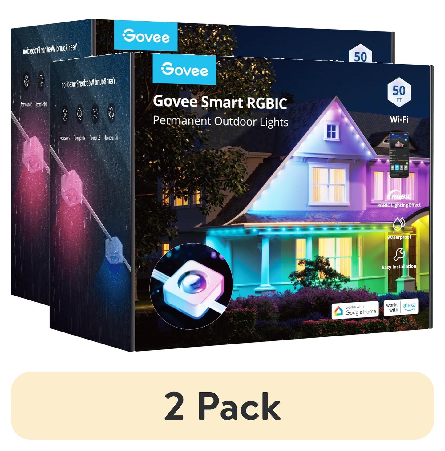 Govee 50ft Smart RGBIC Permanent Outdoor Lights