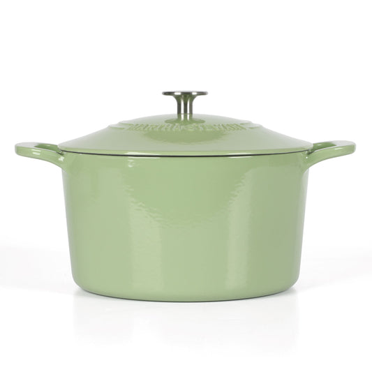 Martha Stewart Everyday Eastwick 7qt Enamel Cast Iron Dutch Oven, Sage