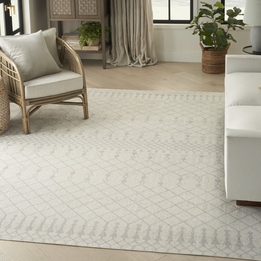Nourison Astra Machine Washable Moroccan Ivory 7'10" x 10' Area Rug (8x10)