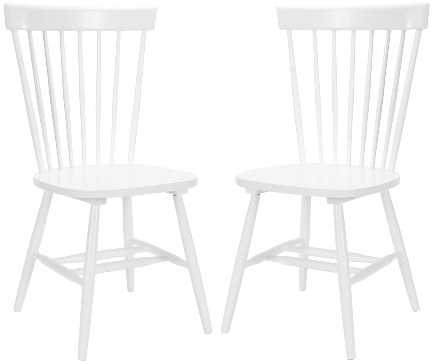SAFAVIEH Parker Solid 17 in. H Spindle Dining Chair, White, Set of 2