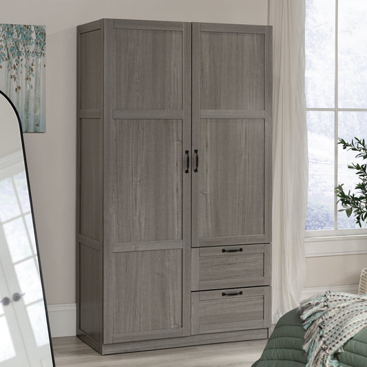 Sauder Wardrobe/Storage Cabinet, Silver Sycamore Finish
