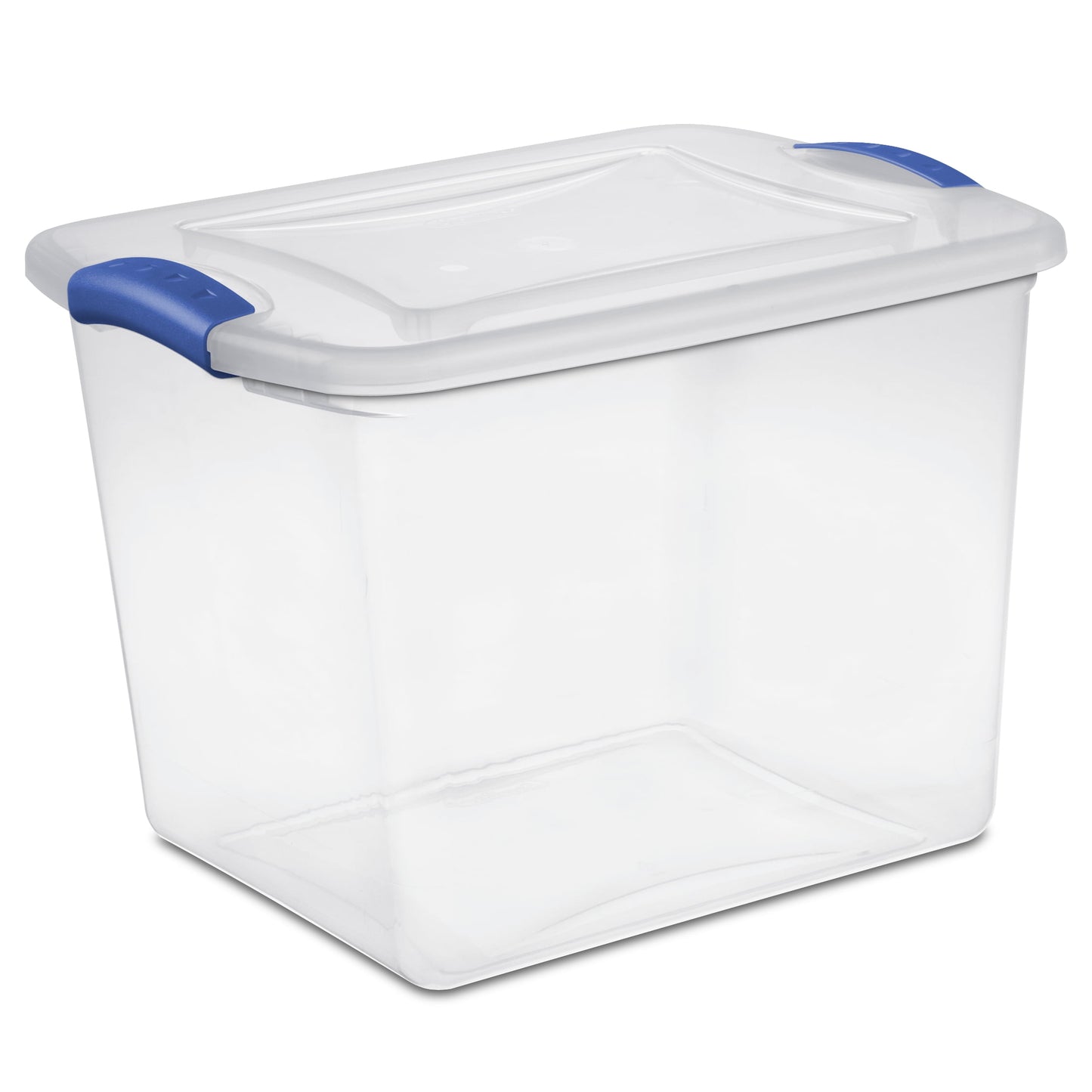 Sterilite 27 Quart Clear Plastic Storage Container with Latch Lid, Blue, 10 Pack