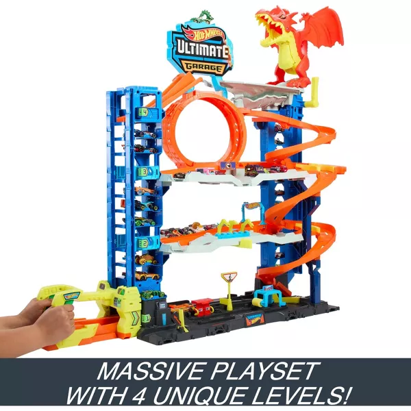 Hot Wheels City Ultimate Garage Playset: Plastic Toy Vehicle Set, Includes Car, Non-Powered, Adult Assembly Required, Ages 4+