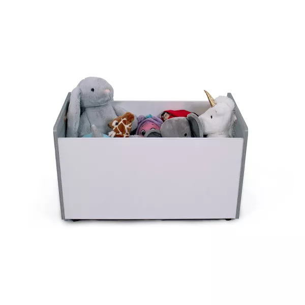 Humble Crew Kids' Rolling Toy Box with Wheels Gray: MDF Frame, 27" H x 16" D x 27" W, 1 Compartment, Decorative Bookshelf