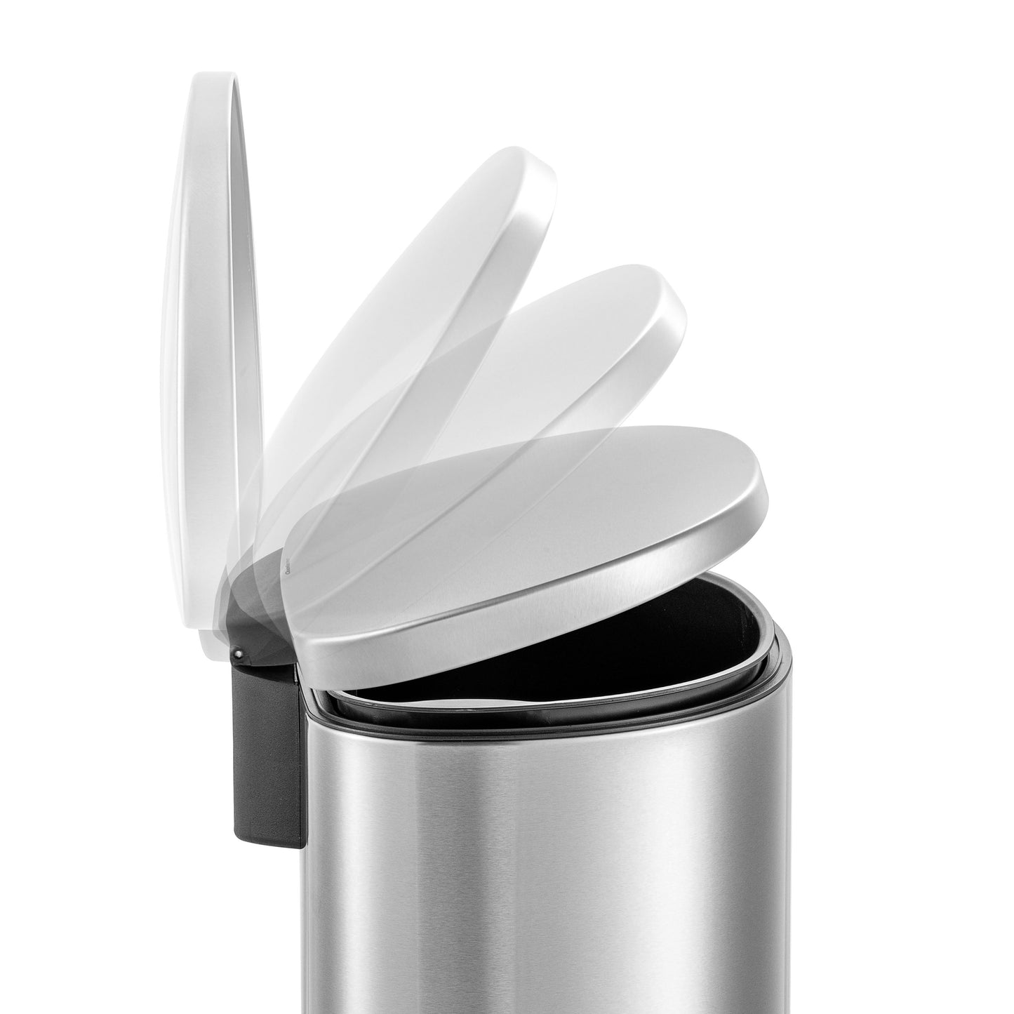 Qualiazero 13.2 Gallon Trash Can, D-Shape Step On Kitchen Trash Can, Stainless Steel