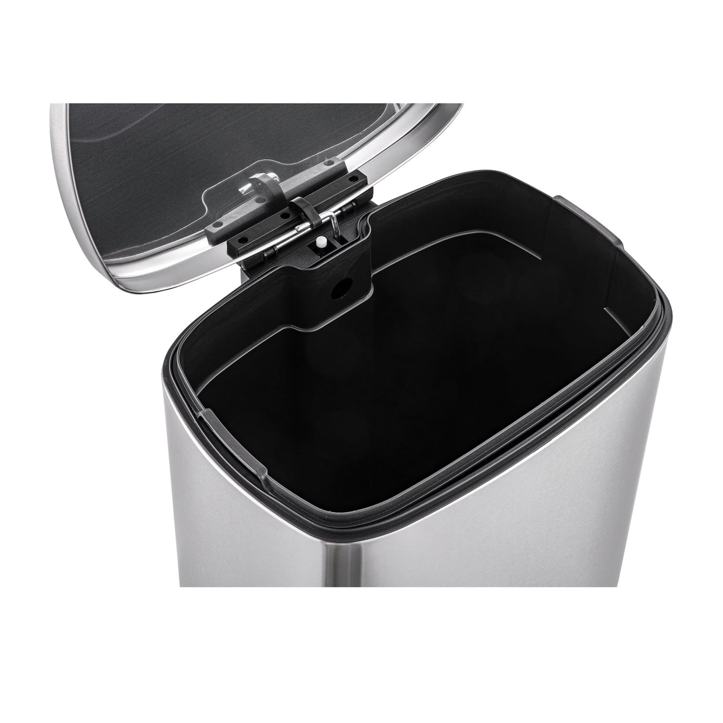 Qualiazero 13.2 Gallon Trash Can, Rectangular Step On Kitchen Trash Can, Silver