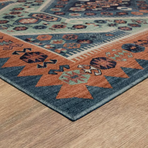 7'x10' Buttercup Diamond Vintage Persian Style Woven Rug Blue - Threshold