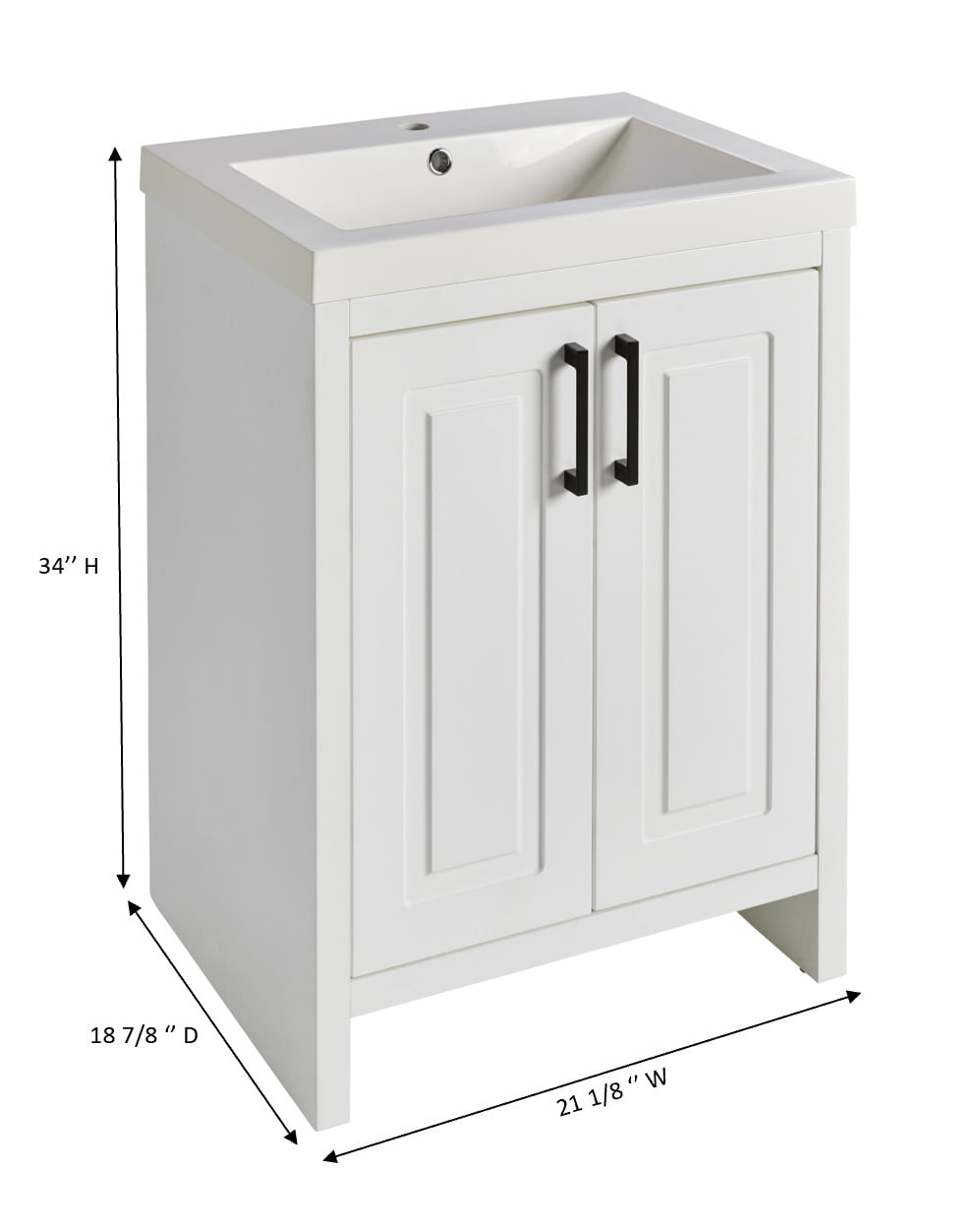 Better Homes&Gardens Vanity Cabinet White Painting with Sink (24 1/2'' L x 18 7/8'' W)