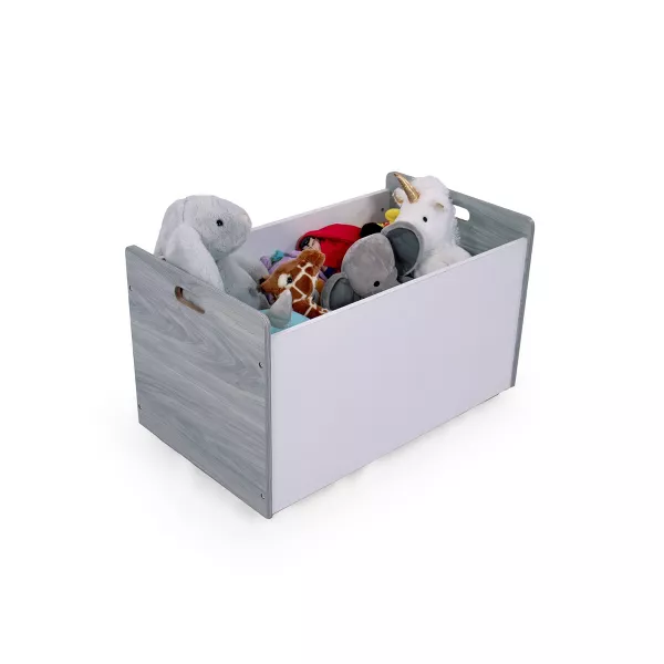Humble Crew Kids' Rolling Toy Box with Wheels Gray: MDF Frame, 27" H x 16" D x 27" W, 1 Compartment, Decorative Bookshelf