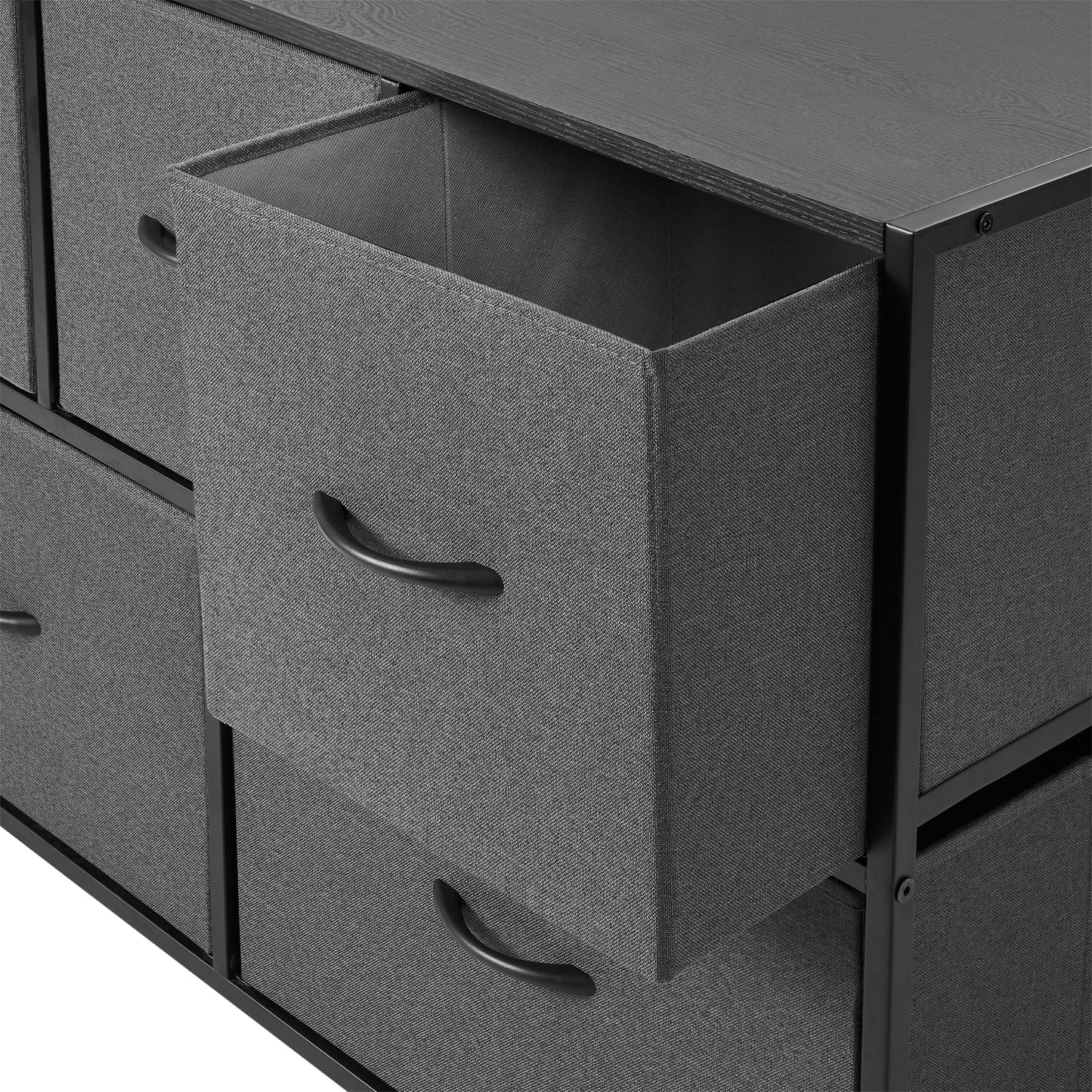 Mainstays 5 Drawer Fabric Storage Dresser for Bedroom, Grey