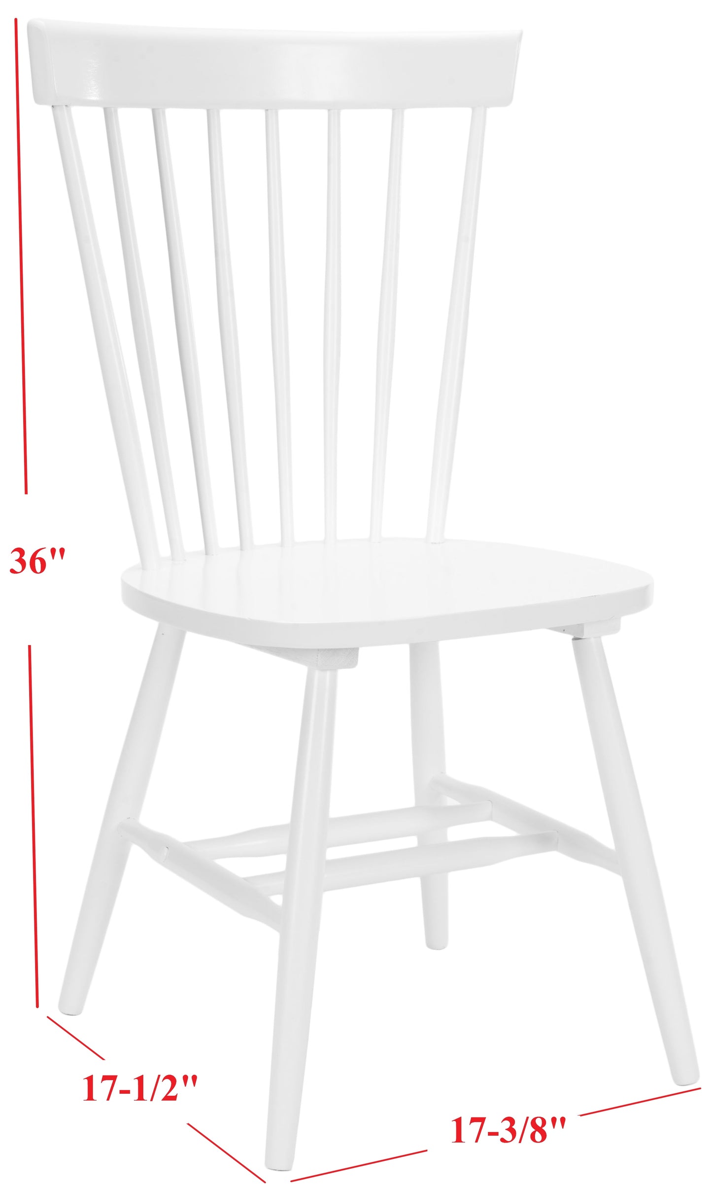 SAFAVIEH Parker Solid 17 in. H Spindle Dining Chair, White, Set of 2