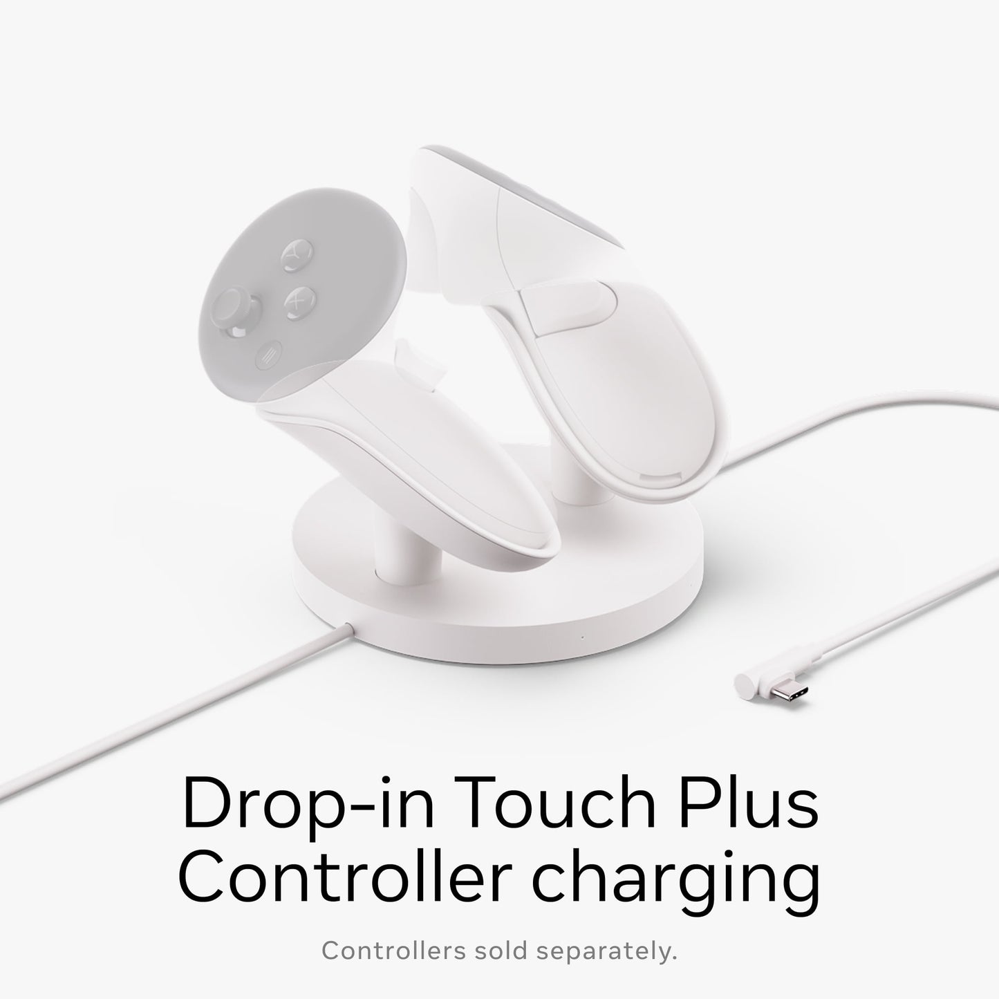 Meta Quest Compact Charging Dock — Works with Meta Quest 3/3S — Extended Headset Charging Cable  — Wireless Charging for Touch Plus Controllers