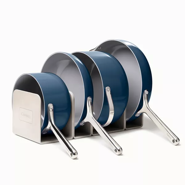 Caraway Home 12pc Cookware Box Set Navy: Nonstick Ceramic, Stainless Steel Handles, Includes Pot Lid Organizer, Dutch Oven