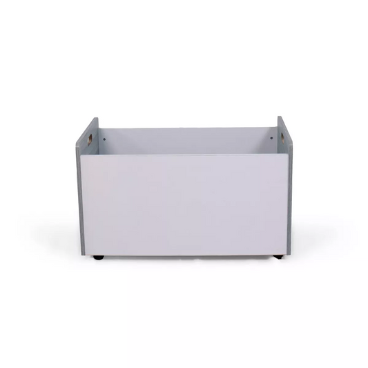 Humble Crew Kids' Rolling Toy Box with Wheels Gray: MDF Frame, 27" H x 16" D x 27" W, 1 Compartment, Decorative Bookshelf