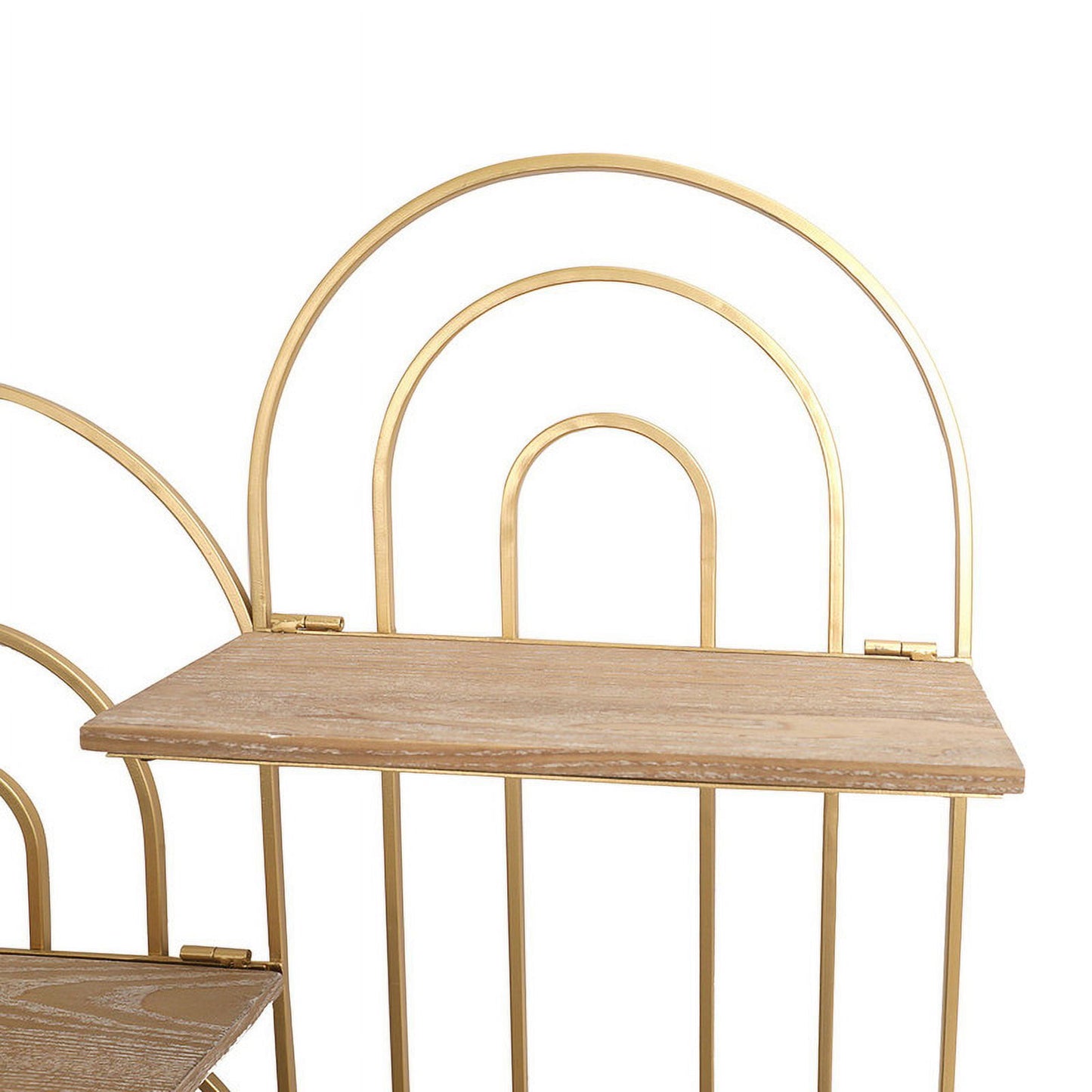 Ovella Gold Oval Metal Modern Tiered Wall Shelf